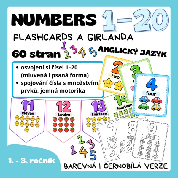 NUMBERS - flashcards a girlanda 1