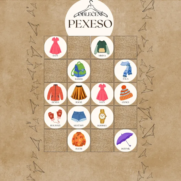 Oblečení - pexeso 1