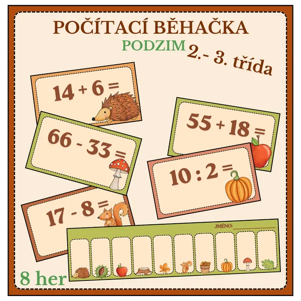 Matematická běhačka PODZIM (2. - 3. třída) 1