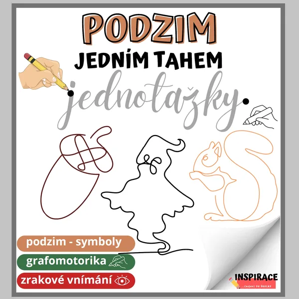 JEDNOTAŽKY Podzim (grafomotorika) 1
