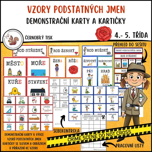 Vzory podstatných jmen detektivové 1