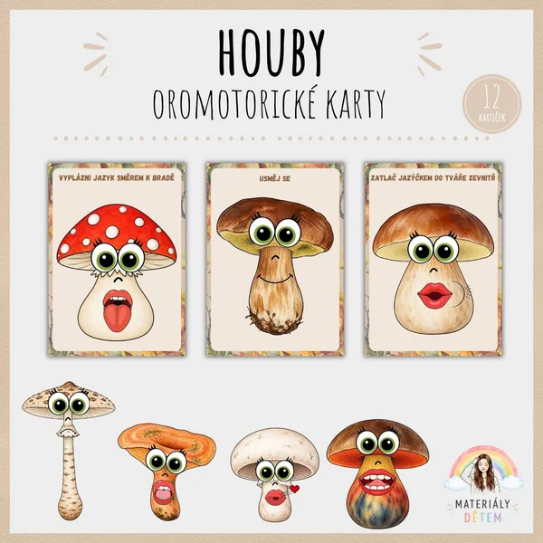 🍄‍🟫Houby, oromotorické karty🍄‍🟫 1