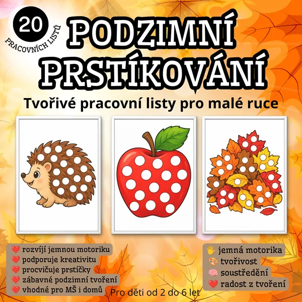 Podzimní prstíkování – 20 pracovních listů 1