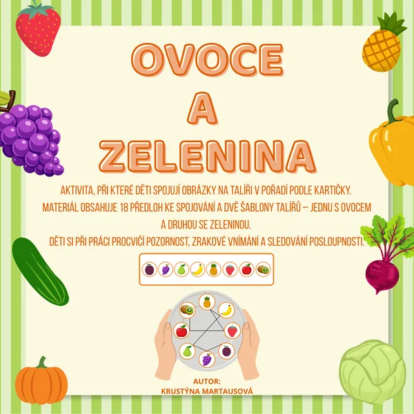 Ovoce a zelenina - Spojování podle předlohy 🍎🥕 1