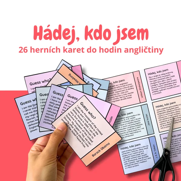 Hádej, kdo jsem: 26 herních karet do hodin angličtiny 1