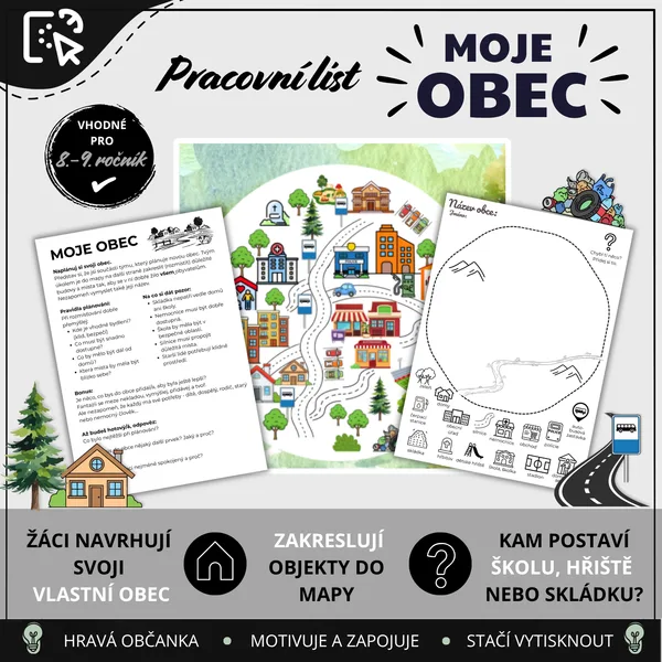 Moje obec - pracovní list 1