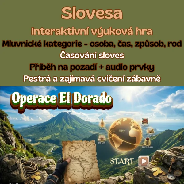 Slovesa - interaktivní výuková úniková hra 1
