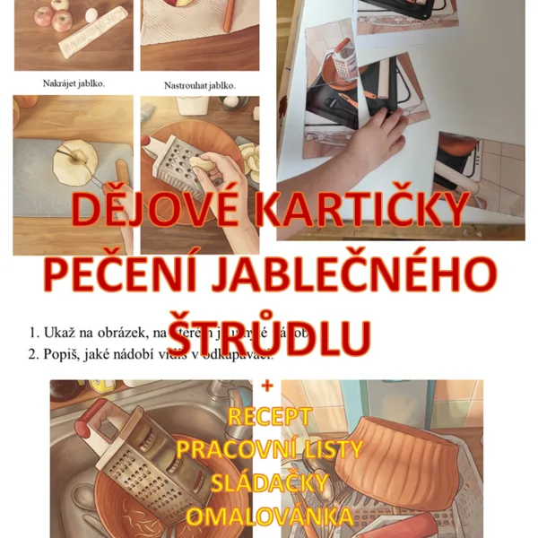 Dějové kartičky: pečení jablečného štrůdlu 1