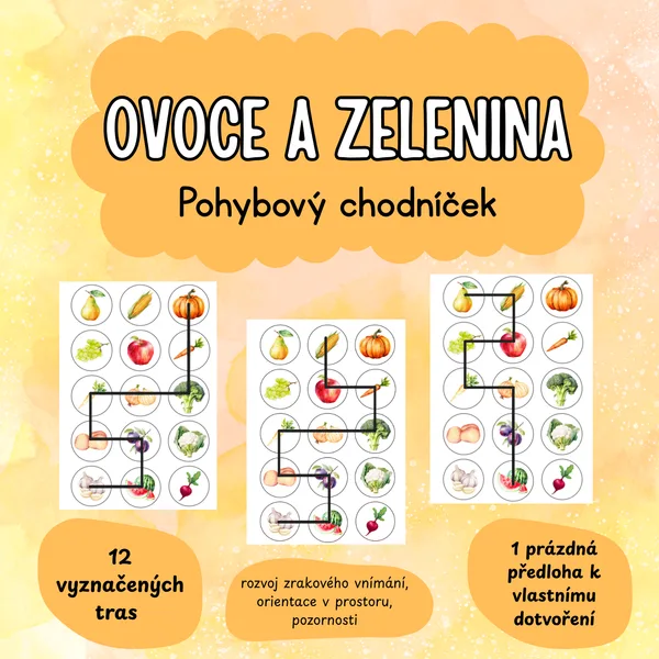 Ovoce a zelenina - pohybový chodníček 1