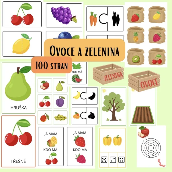 🍋OVOCE A ZELENINA🥑 - 100 stran aktivit - mega soubor 1
