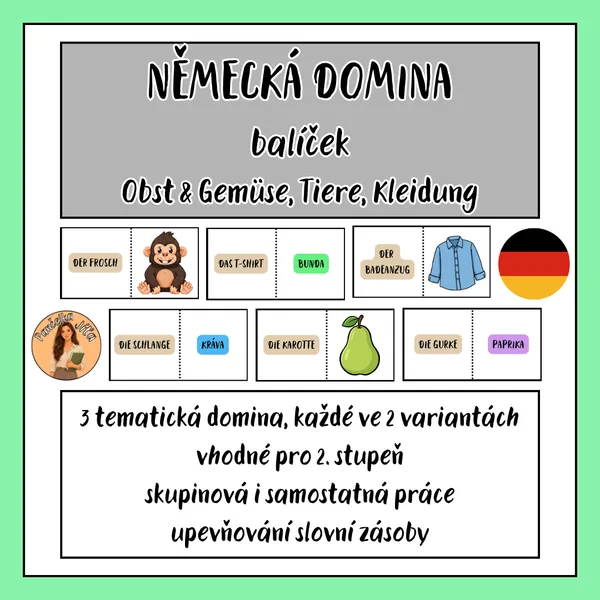 NĚMECKÁ DOMINA - balíček - Obst & Gemüse, Tiere, Kleidung 1