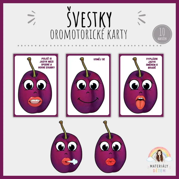 💜Švestky, oromotorické karty💜 1