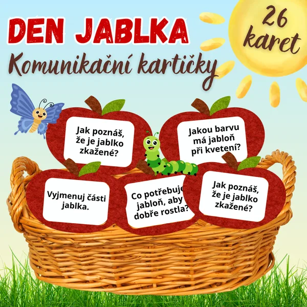 Den jablka – komunikační kartičky o jablku /Jablíčkový den / Jablíčko 1