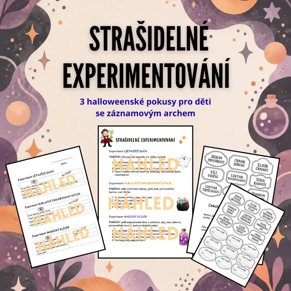 🧪 🎃 Strašidelné experimentování – 3 halloweenské pokusy pro děti se záznamovým archem 1