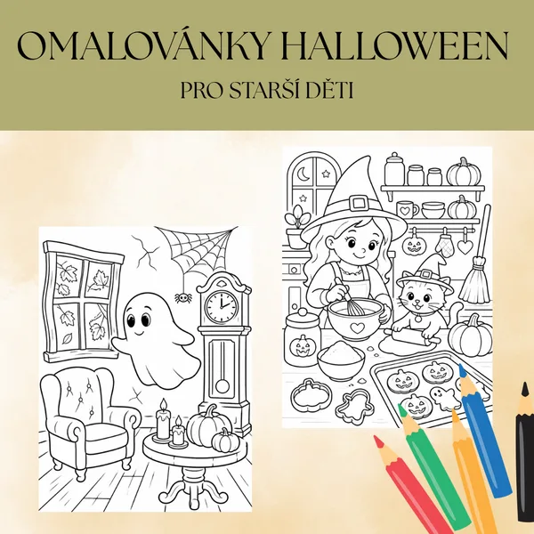 Halloween omalovánky - pro starší děti 1