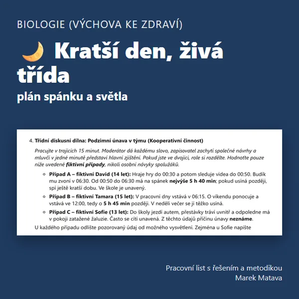 🌙 Kratší den, živá třída – plán spánku a světla (7.–9. ročník) 1
