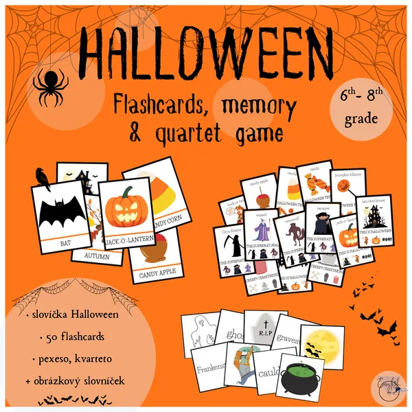 Halloween - flashcards, memory & quartet game 1