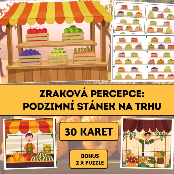 Zraková percepce: Podzimní stánek na trhu 1