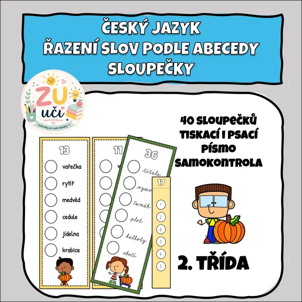 Řazení slov podle abecedy - sloupečky 1