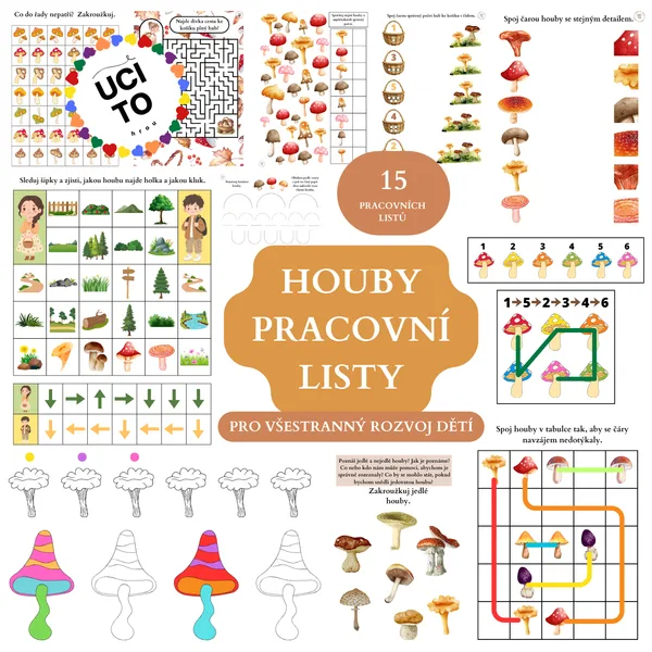 Houby pracovní listy 1