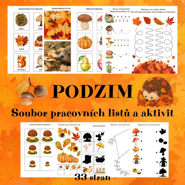 Podzim - soubor pracovních listů a aktivit pro MŠ 1