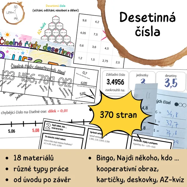 Desetinná čísla v akci – MEGA SET 20 výukových aktivit 1