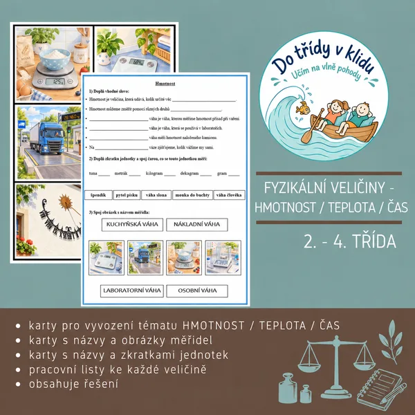 Hmotnost, teplota a čas pro 2. - 4.třídu 1