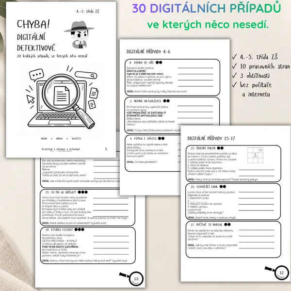 CHYBA! Digitální detektivové, 30 krátkých případů z digitálního světa 1