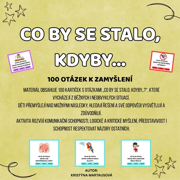 Co by se stalo, kdyby...? - 100 kartiček k přemýšlení a diskuzi 💭✨ 1