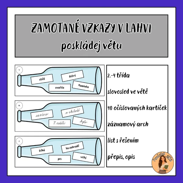 ZAMOTANÉ VZKAZY V LAHVI - poskládej větu 1