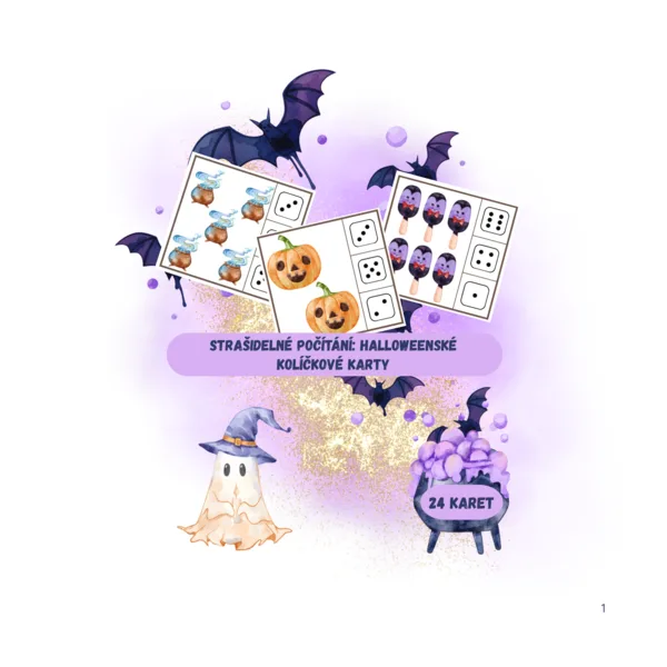 Strašidelné počítání: Halloweenské kolíčkové karty 1
