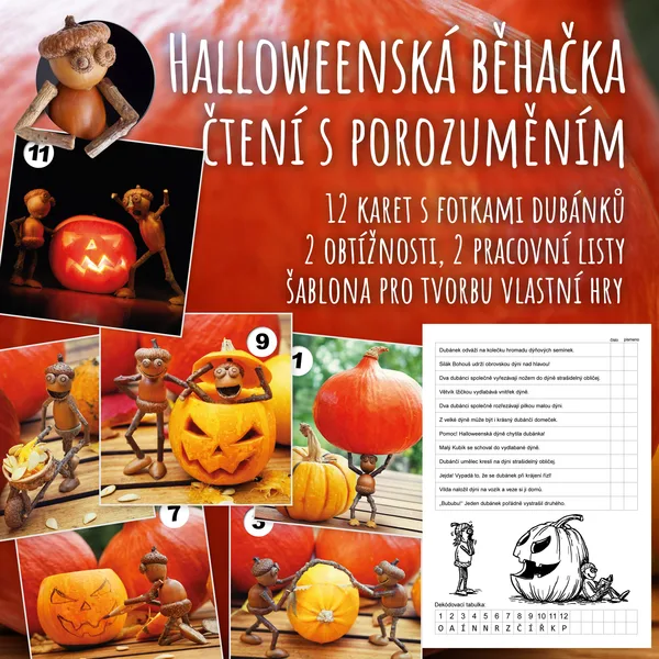 Halloweenská běhačka s porozuměním textu – Dubánci a dýně 1