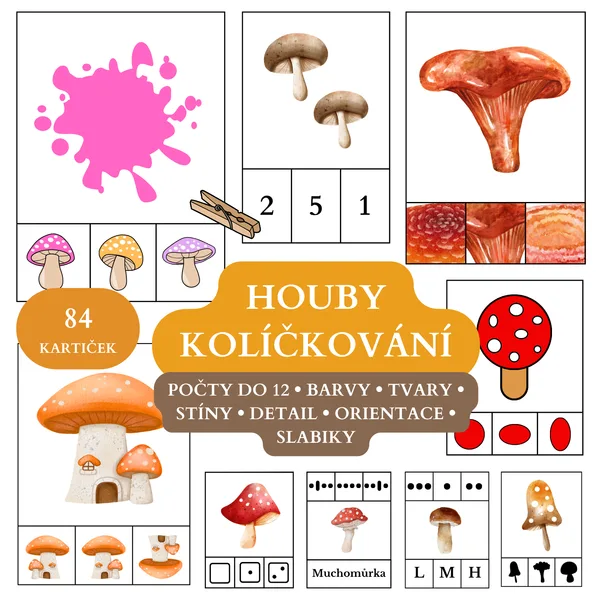 Houby - kolíčkování 1
