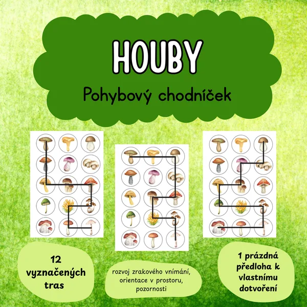 Houby - pohybový chodníček 1