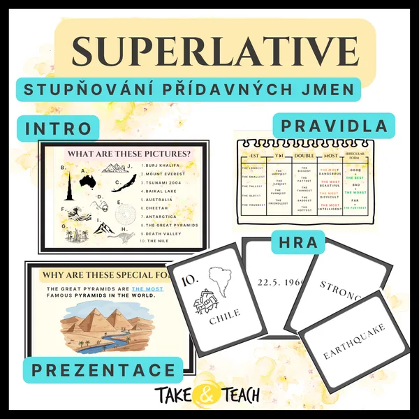 SUPERLATIVE - STUPŇOVÁNÍ PŘÍDAVNÝCH JMEN - 3. STUPEŇ - ADJECTIVES 1