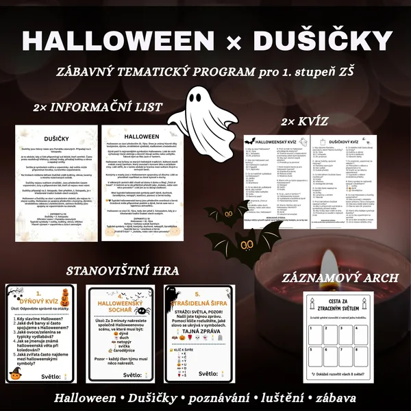 Halloween × Dušičky – kvízy, úkoly a stanovištní hra 1