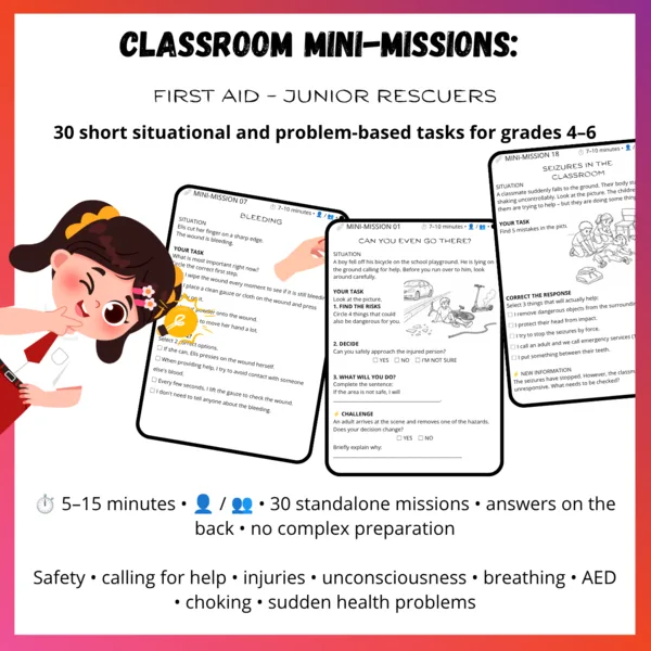 First Aid Mini-Missions | 30 Scenario-Based Activities for Grades 4–6 1