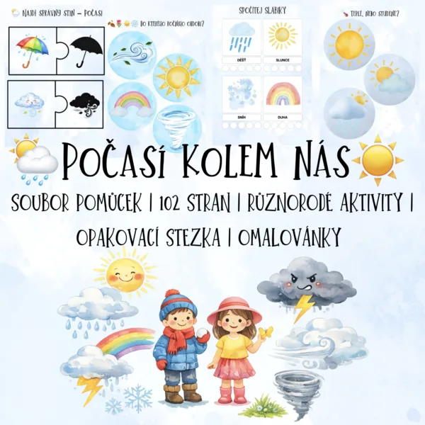🌦️ Kouzelný svět počasí - bez barevného pozadí 1