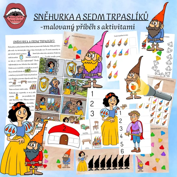 SNĚHURKA A SEDM TRPASLÍKŮ: malovaný příběh s aktivitami 1