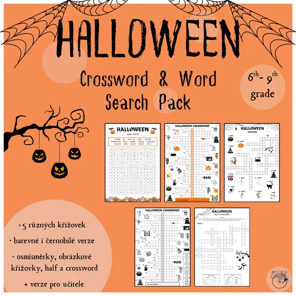 Halloween Crossword & Word Search Pack 1