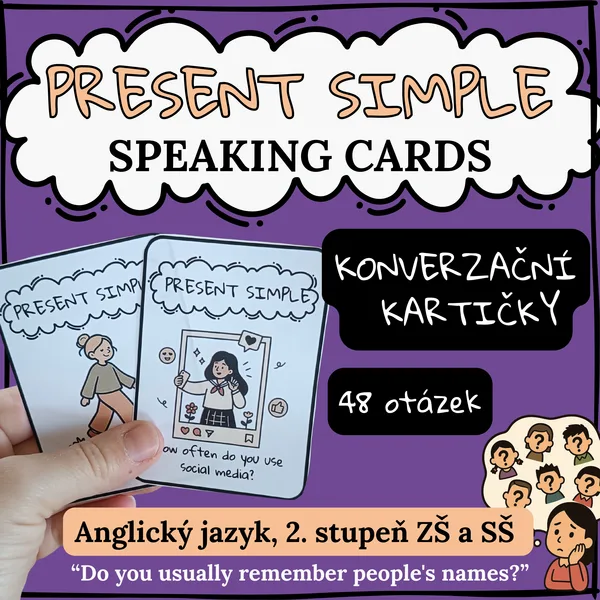 Present Simple SPEAKING CARDS | Konverzační kartičky pro 2. stupeň ZŠ 1