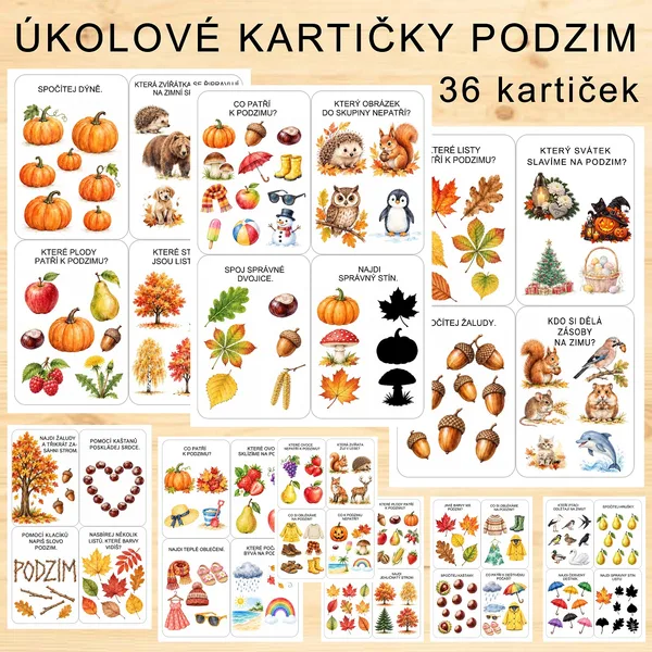 ÚKOLOVÉ KARTIČKY PODZIM 1