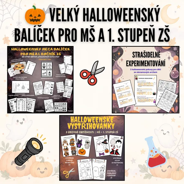 🎃 Velký halloweenský balíček pro MŠ a 1. stupeň ZŠ 1
