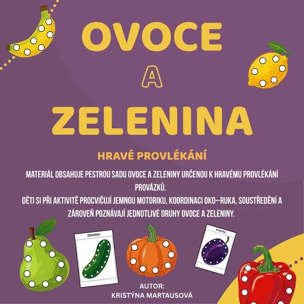 Provlékáme se ovocem a zeleninou - 20 obrázků k provlékání 🧵🍐 1