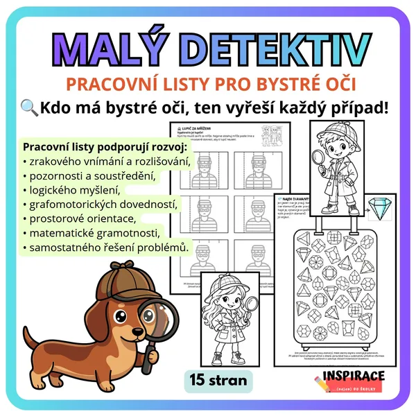 MALÝ DETEKTIV - pracovní listy pro bystré oči 👀 1