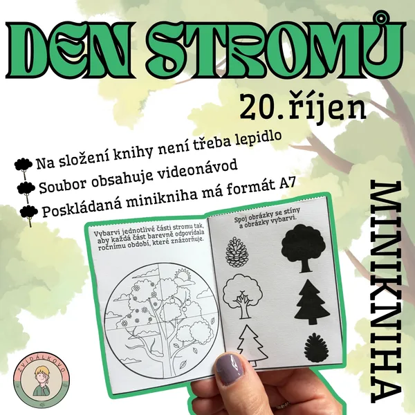 Den stromů - skládací minikniha 1