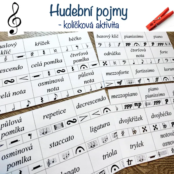 Hudební pojmy - kolíčková aktivita 1