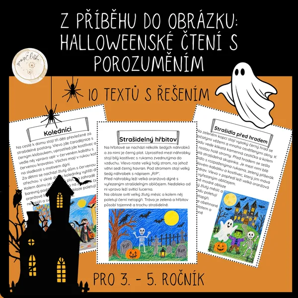 Z příběhu do obrázku: Halloweenské čtení s porozuměním 1