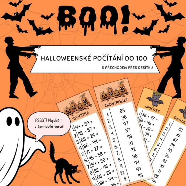 HALLOWEENSKÉ POČÍTÁNÍ DO 100 S PŘECHODEM PŘES DESÍTKU 1