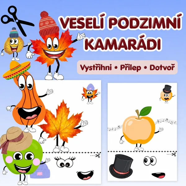 Podzimní tvoření pro děti – vystřihování a lepení 1